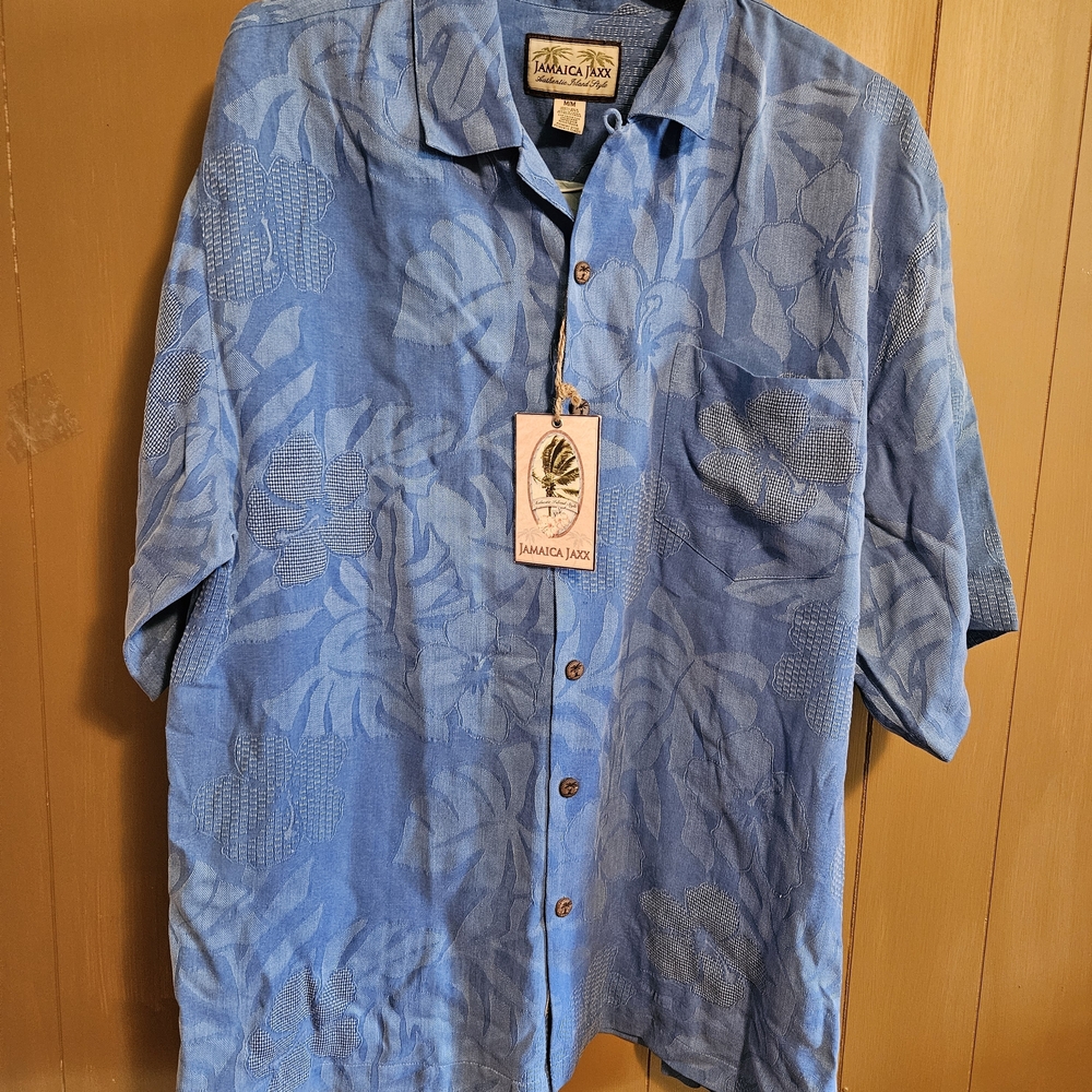 Jamaica Jaxx Floral Blue Casual Shirt